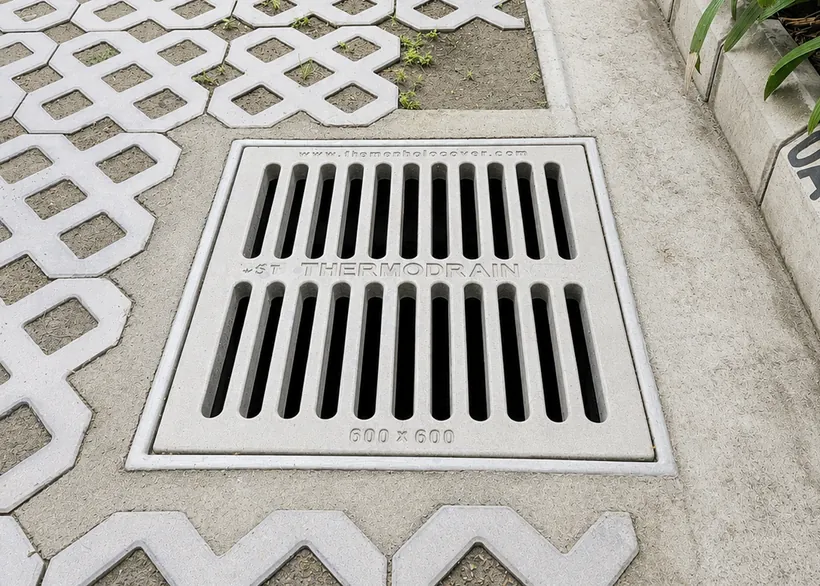 600×600 slotted water gully cover